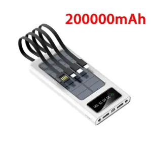 Solar power bank 20000mAh – Portable Outdoor Fast Charger (White)